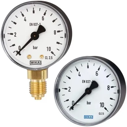 Wika Bourdon Tube Pressure Gauge, copper alloy, 111.10, 111.12, Standard version